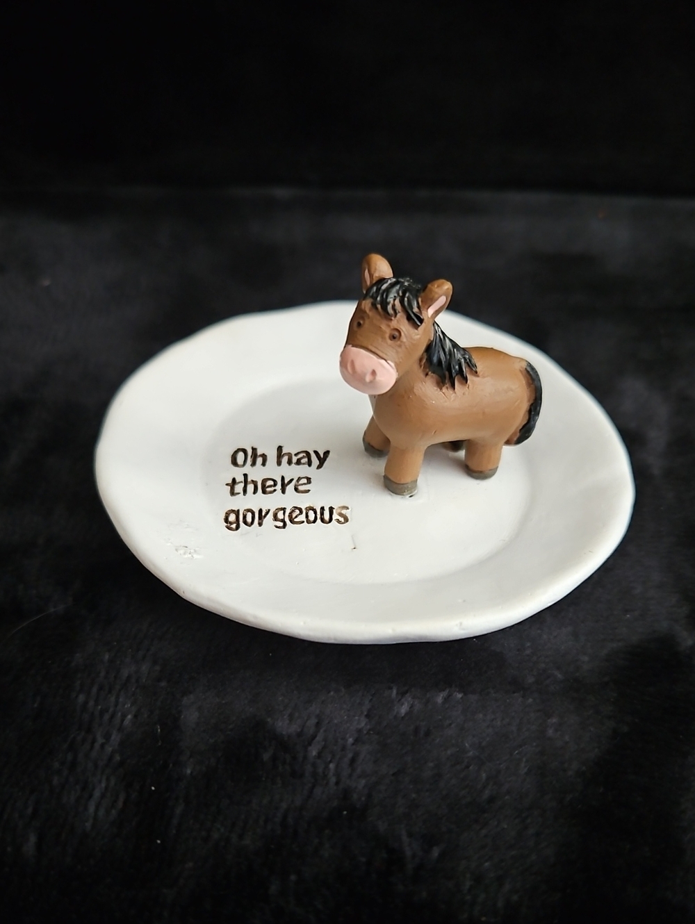 Cute Brown Horse Trinket Dish - Oh Hay There Gorgeous